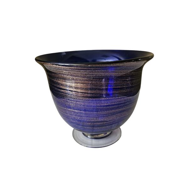 Murano Cobalt Blue & Gold Sparkles Dish - Picture 2 of 7